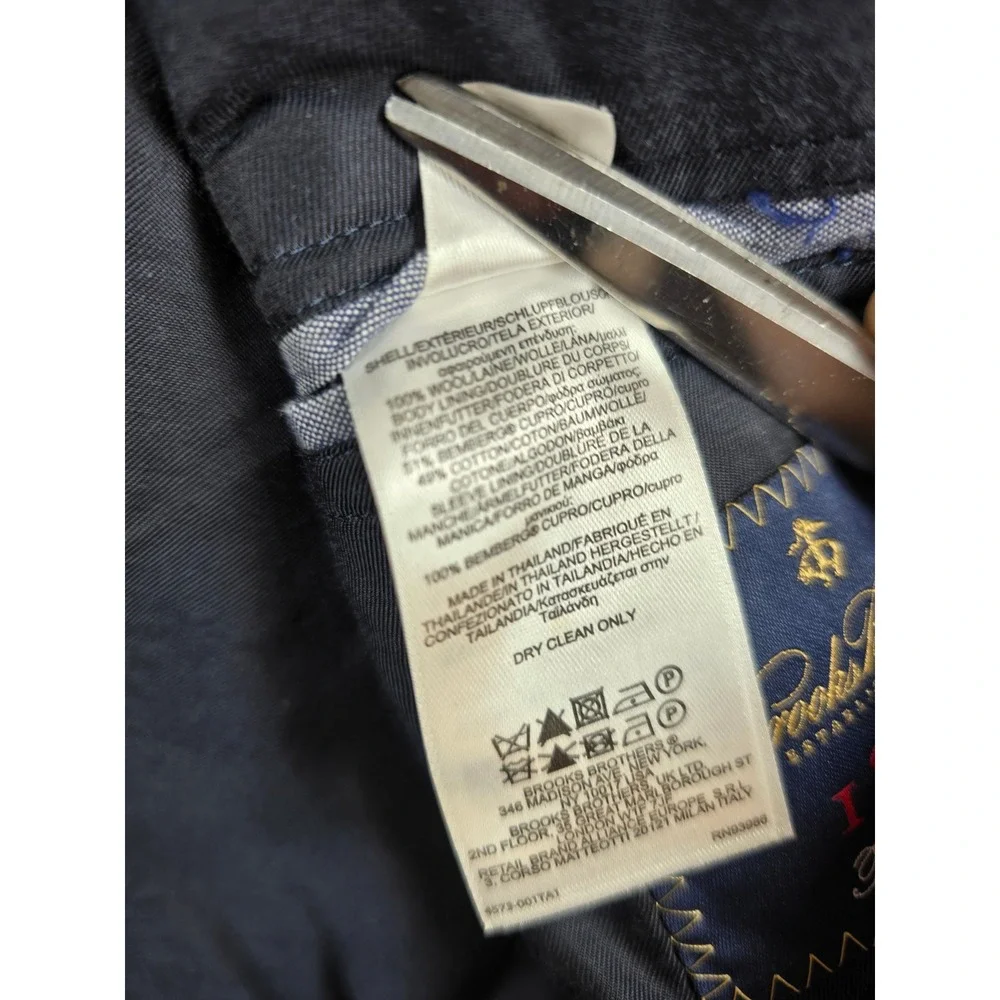 Brooks Brothers Harris Tweed Blazer Mens 44R Grey Wool Herringbone Fitzgerald